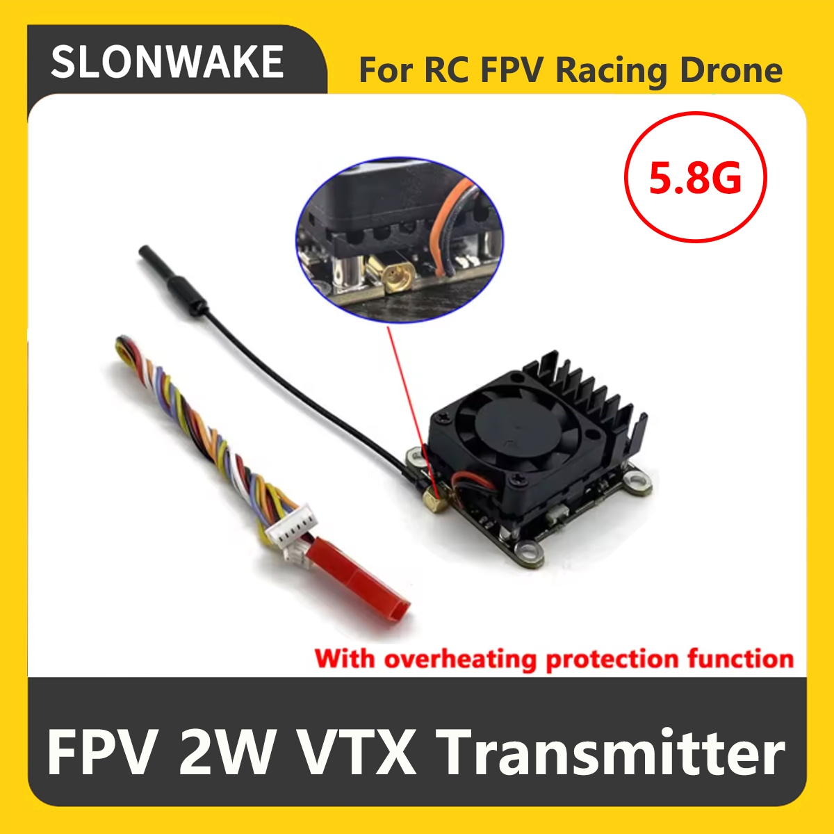 SLONWAKE 5.8G 2000mW FPV VTX T - Drone Frame ulasan dan harga