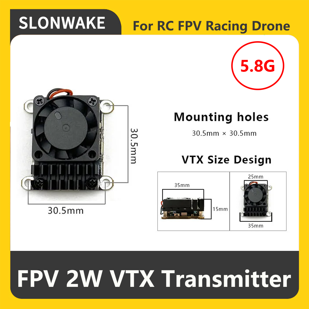 SLONWAKE 5.8G 2000mW FPV VTX T - Drone Frame ulasan dan harga